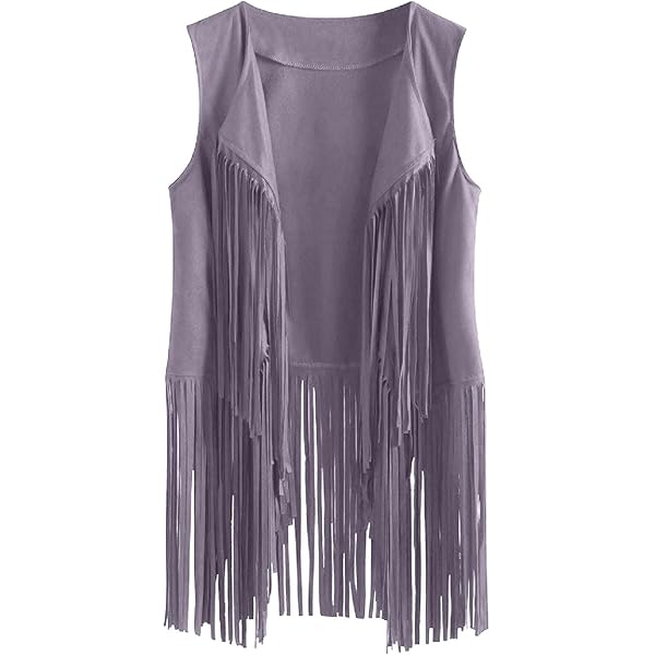 Acka fringe flower long vest サイズ2 Lightweight Fringe Vest Womens Cardigan Sleeveless Faux